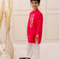 PINK EMBROIDERED SILK KURTA SET