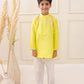 YELLOW EMBROIDERED SILK KURTA SET