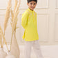 YELLOW EMBROIDERED SILK KURTA SET