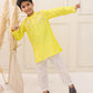 YELLOW EMBROIDERED SILK KURTA SET