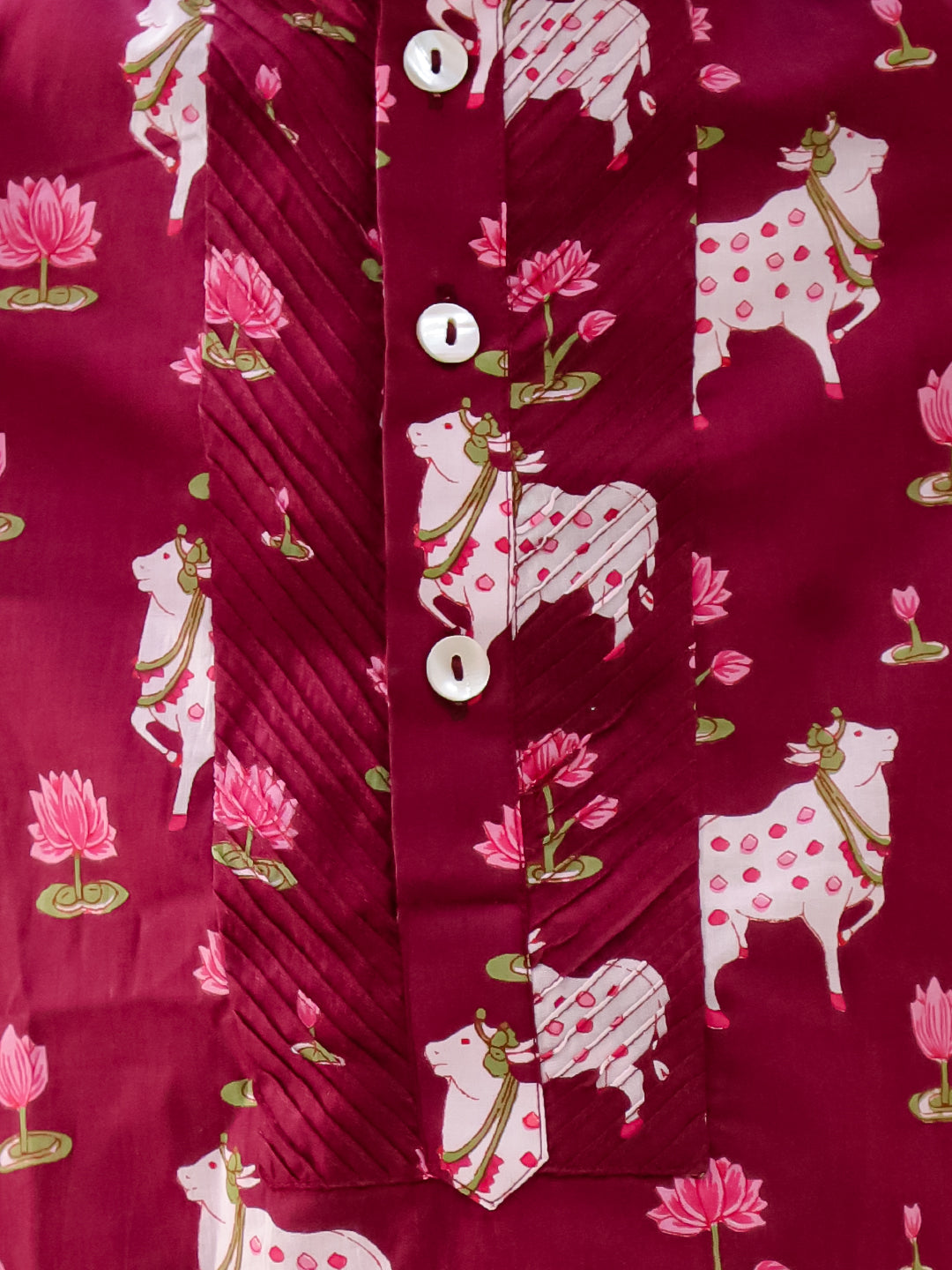 MAROON PICHWAYI KURTA SET
