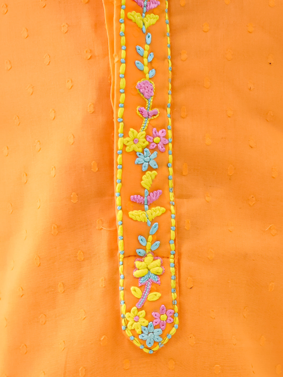 ORANGE EMBROIDERED KURTA SET
