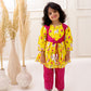 YELLOW PICHWAI PINK SET