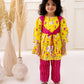 YELLOW PICHWAI PINK SET