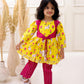 YELLOW PICHWAI PINK SET