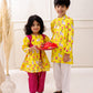 YELLOW PICHWAI PINK SET
