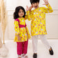 YELLOW PICHWAI PINK SET