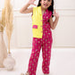 YELLOW PINK SILK VEST COAT SET