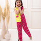 YELLOW PINK SILK VEST COAT SET