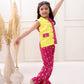 YELLOW PINK SILK VEST COAT SET