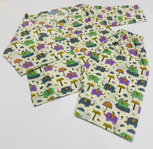 UNISEX COTTON CO-ORD SETS Print – elephant