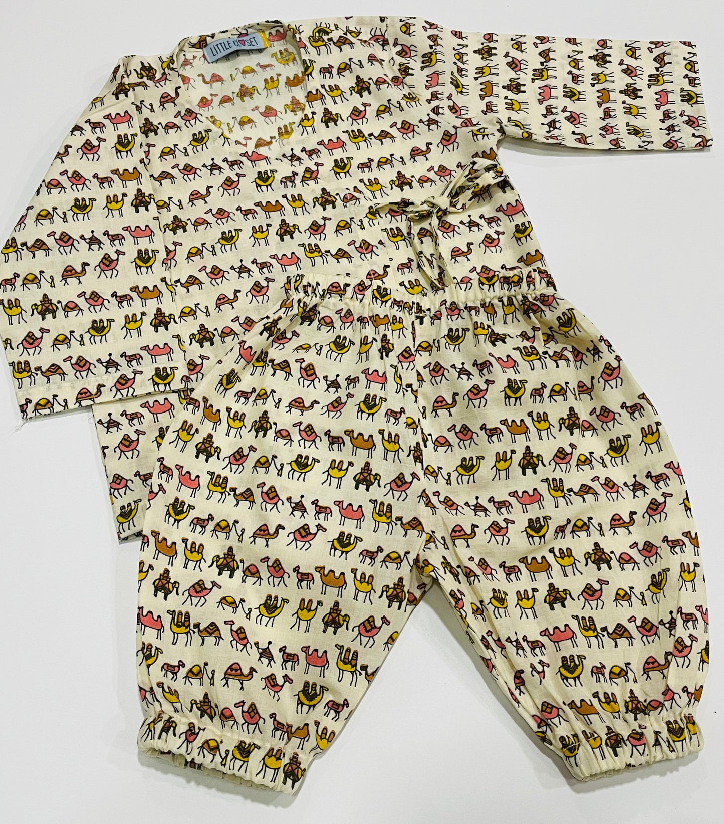 UNISEX ANGRAKHA COTTON COORD SETS Print – Camel