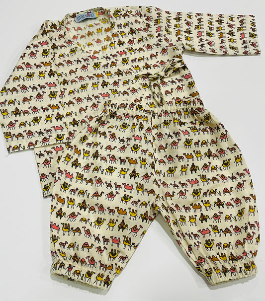 UNISEX ANGRAKHA COTTON COORD SETS Print – Camel