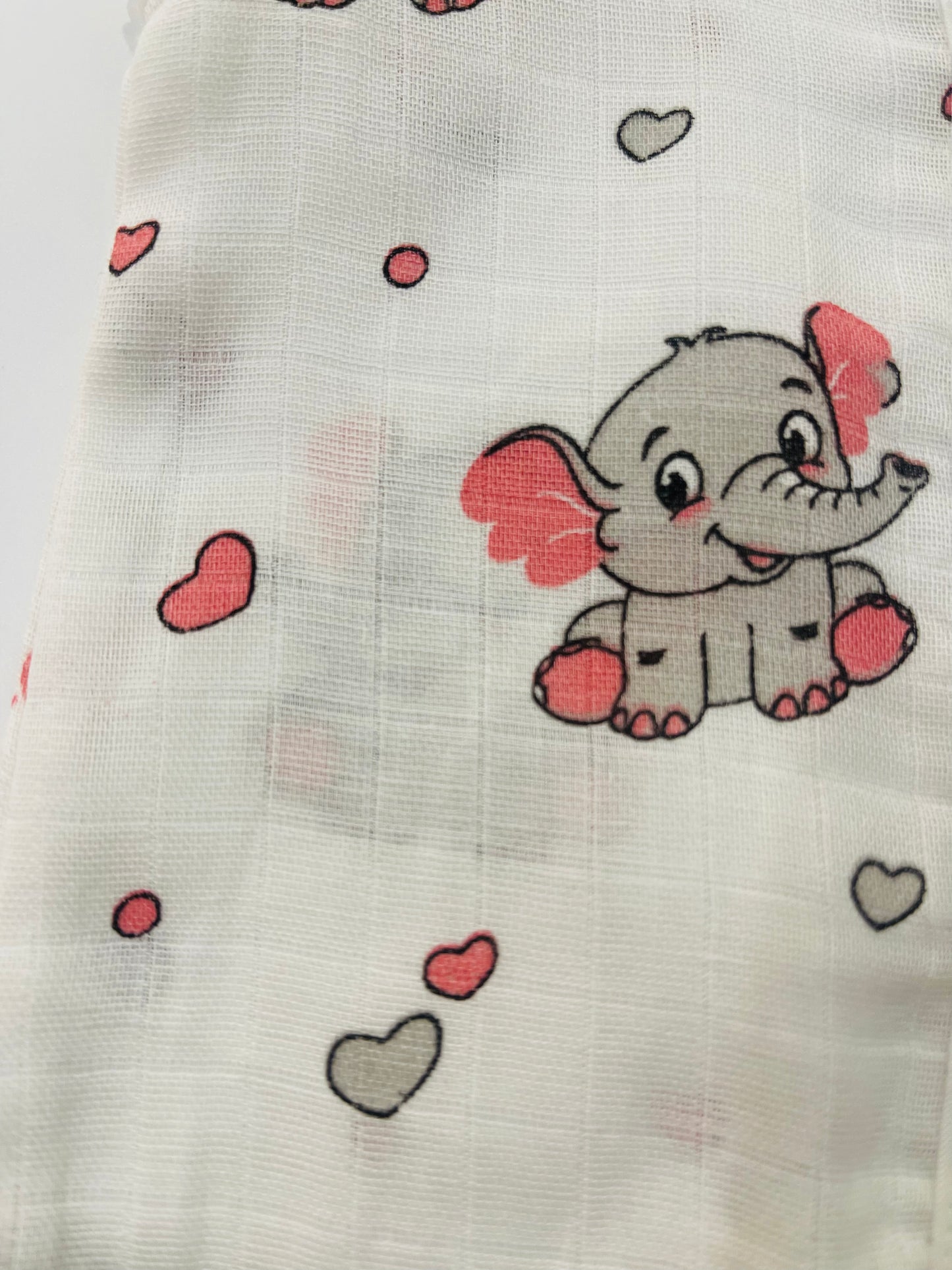 MUSLIN BUTTON JHABLA – NEW  BORN -Print – Elephants