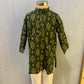 GREEN IKAT KURTA WITH COTTON WHITE PANTS