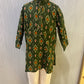 GREEN IKAT KURTA WITH COTTON WHITE PANTS
