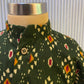 GREEN IKAT KURTA WITH COTTON WHITE PANTS