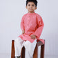 STYLISH PEACH BOY’S KURTA WITH WHITE COTTON PANTS